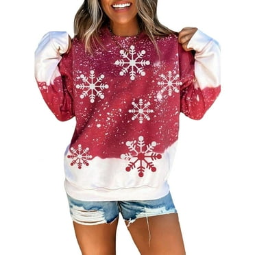 Women Christmas Snowflake Print Hooded Long Sleeve Sweatshirt Women Christmas Snowflake Print Hooded Long Sleeve Sweatshirt